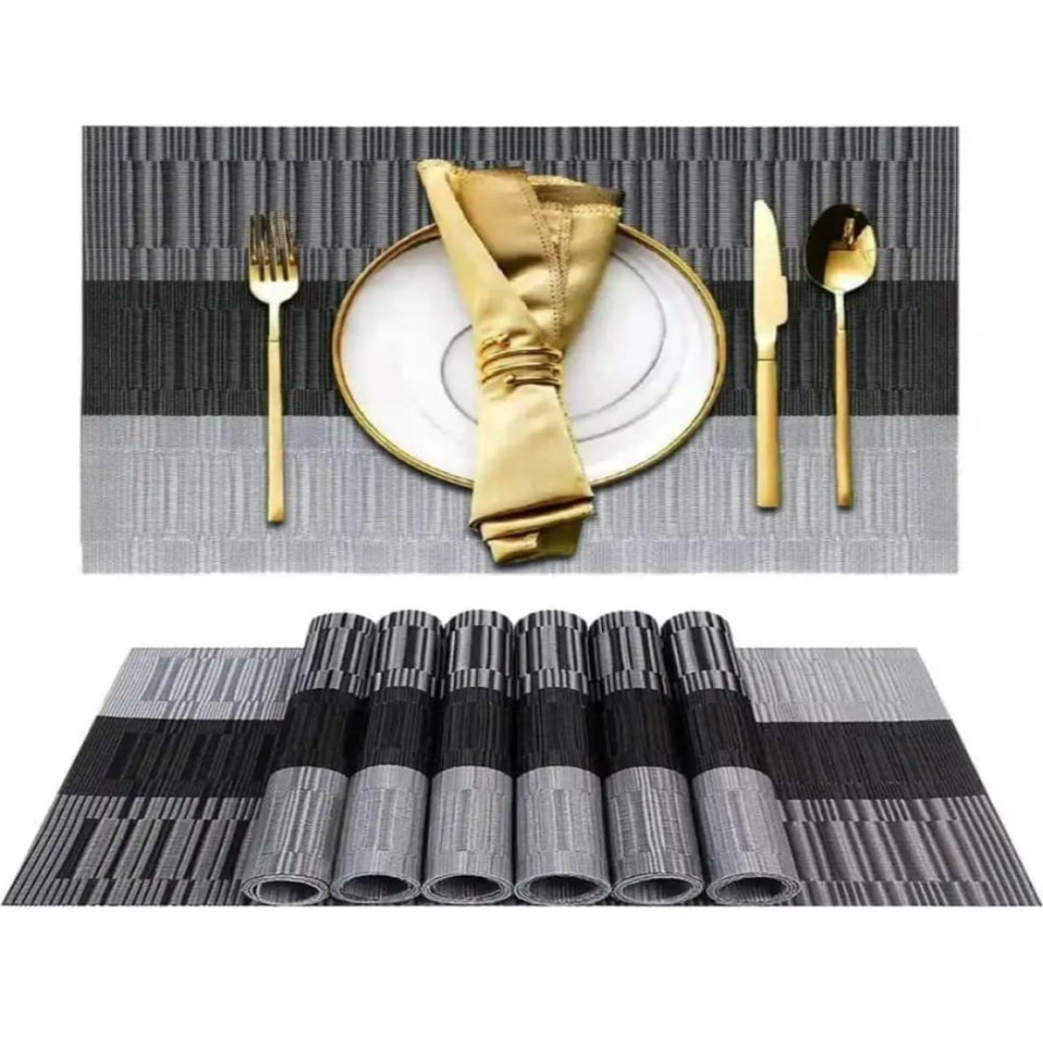 Set of 2/4/6/8pcs Pvc Placemats, Woven Placemats For Dining Table heat Resistant Placemats, Washable Stain Resistant Easy To Clean, Home Kitchen Dining Table Decor