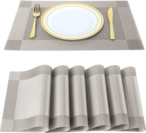 Set of 2/4/6/8pcs Pvc Placemats, Woven Placemats For Dining Table heat Resistant Placemats, Washable Stain Resistant Easy To Clean, Home Kitchen Dining Table Decor