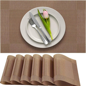 Set of 2/4/6/8pcs Pvc Placemats, Woven Placemats For Dining Table heat Resistant Placemats, Washable Stain Resistant Easy To Clean, Home Kitchen Dining Table Decor