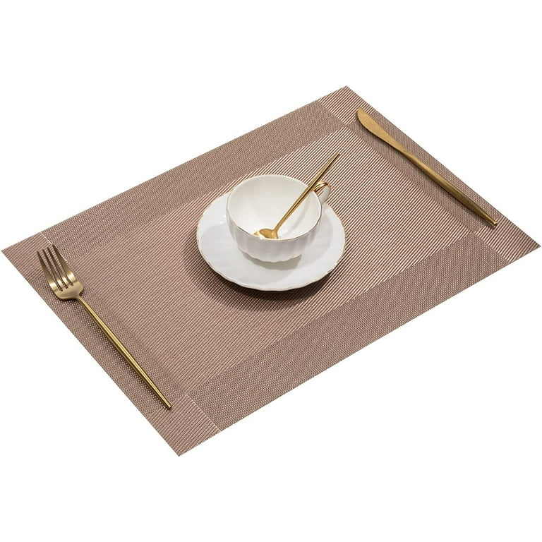 Set of 2/4/6/8pcs Pvc Placemats, Woven Placemats For Dining Table heat Resistant Placemats, Washable Stain Resistant Easy To Clean, Home Kitchen Dining Table Decor