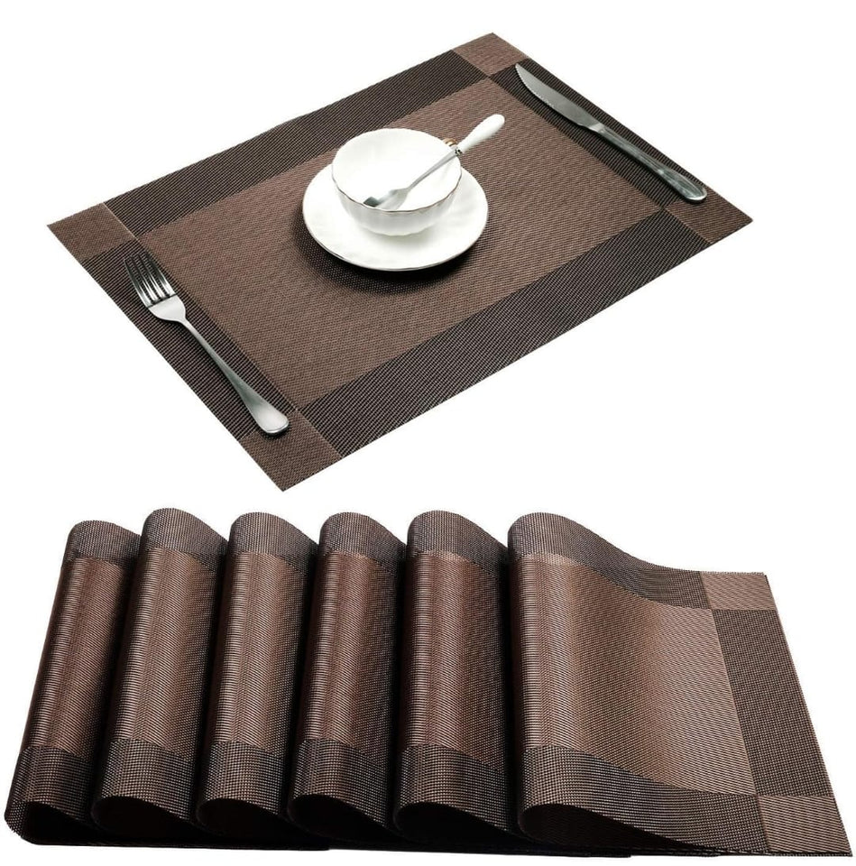 Set of 2/4/6/8pcs Pvc Placemats, Woven Placemats For Dining Table heat Resistant Placemats, Washable Stain Resistant Easy To Clean, Home Kitchen Dining Table Decor