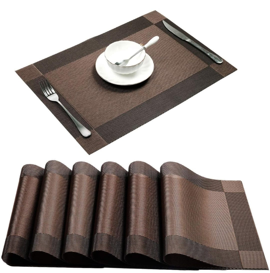 Set of 2/4/6/8pcs Pvc Placemats, Woven Placemats For Dining Table heat Resistant Placemats, Washable Stain Resistant Easy To Clean, Home Kitchen Dining Table Decor