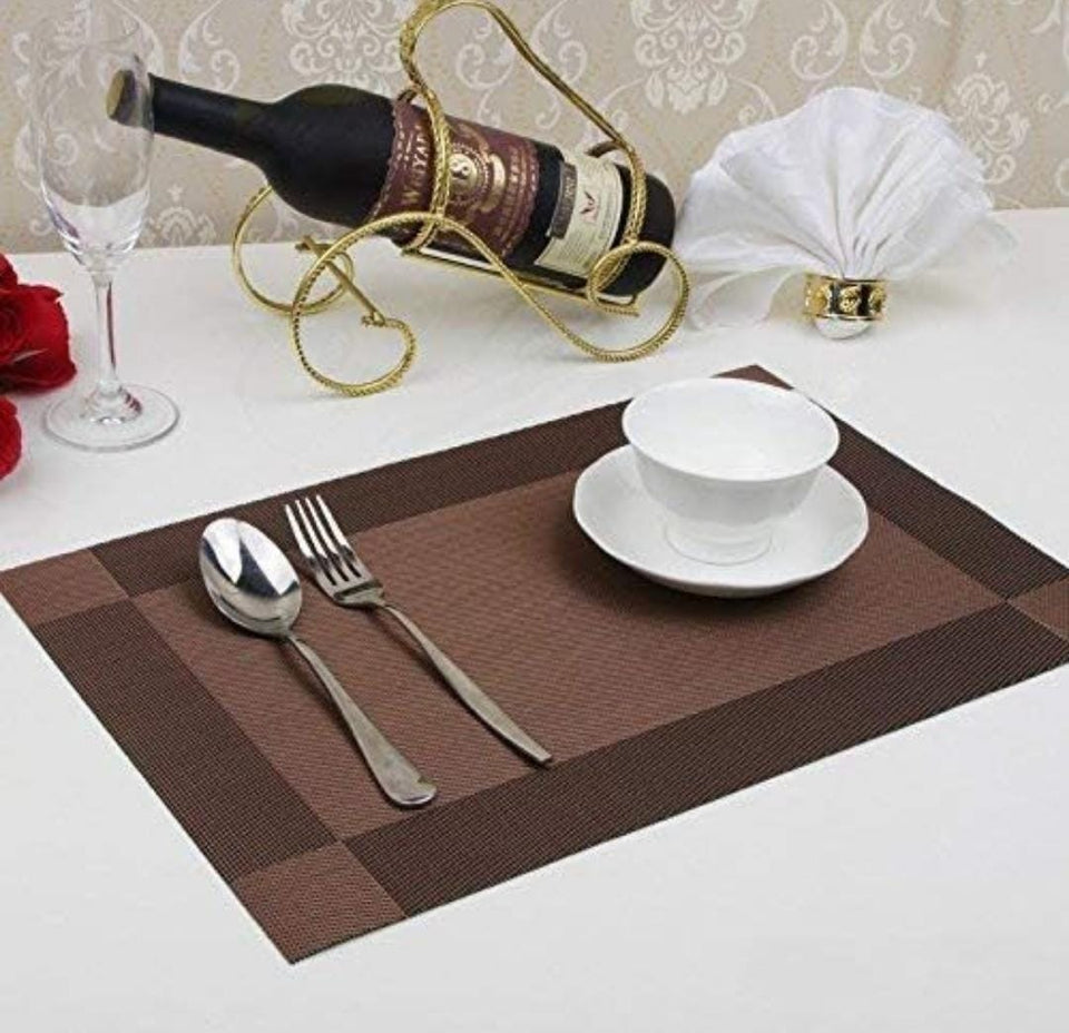 Set of 2/4/6/8pcs Pvc Placemats, Woven Placemats For Dining Table heat Resistant Placemats, Washable Stain Resistant Easy To Clean, Home Kitchen Dining Table Decor