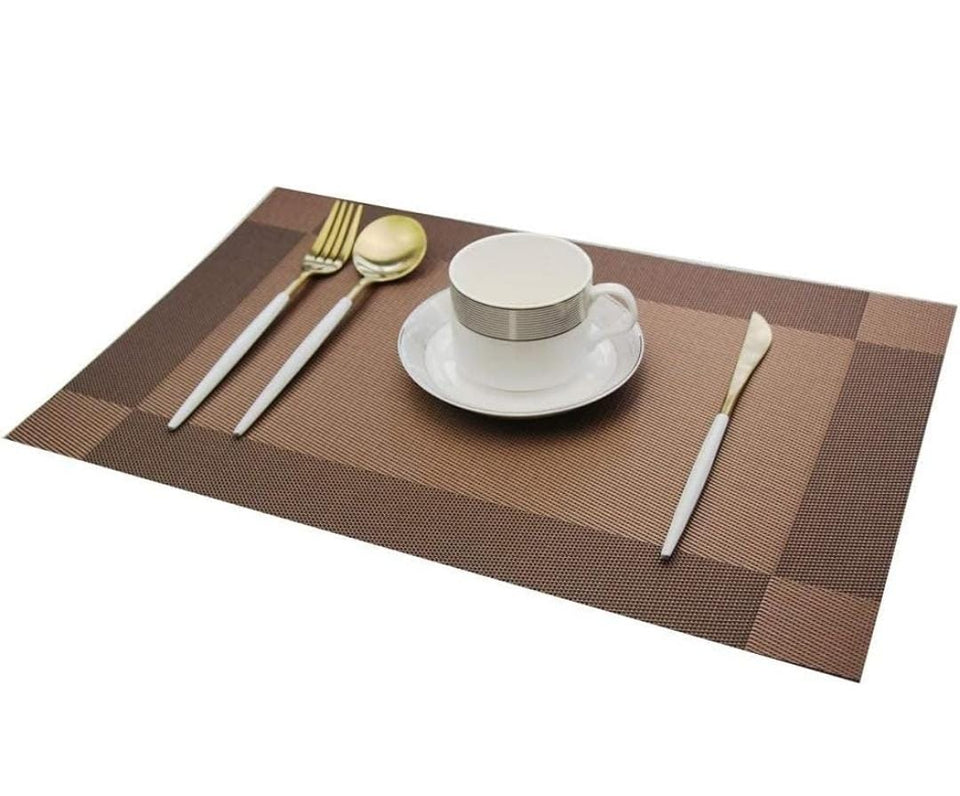 Set of 2/4/6/8pcs Pvc Placemats, Woven Placemats For Dining Table heat Resistant Placemats, Washable Stain Resistant Easy To Clean, Home Kitchen Dining Table Decor