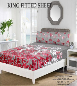 BEDSHEET KING SIZE FITTED 72 X 78+10 INCH BOX 2 PILLOWCASES SIZE 19 X 29 INCH