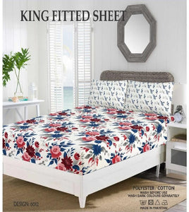 BEDSHEET KING SIZE FITTED 72 X 78+10 INCH BOX 2 PILLOWCASES SIZE 19 X 29 INCH