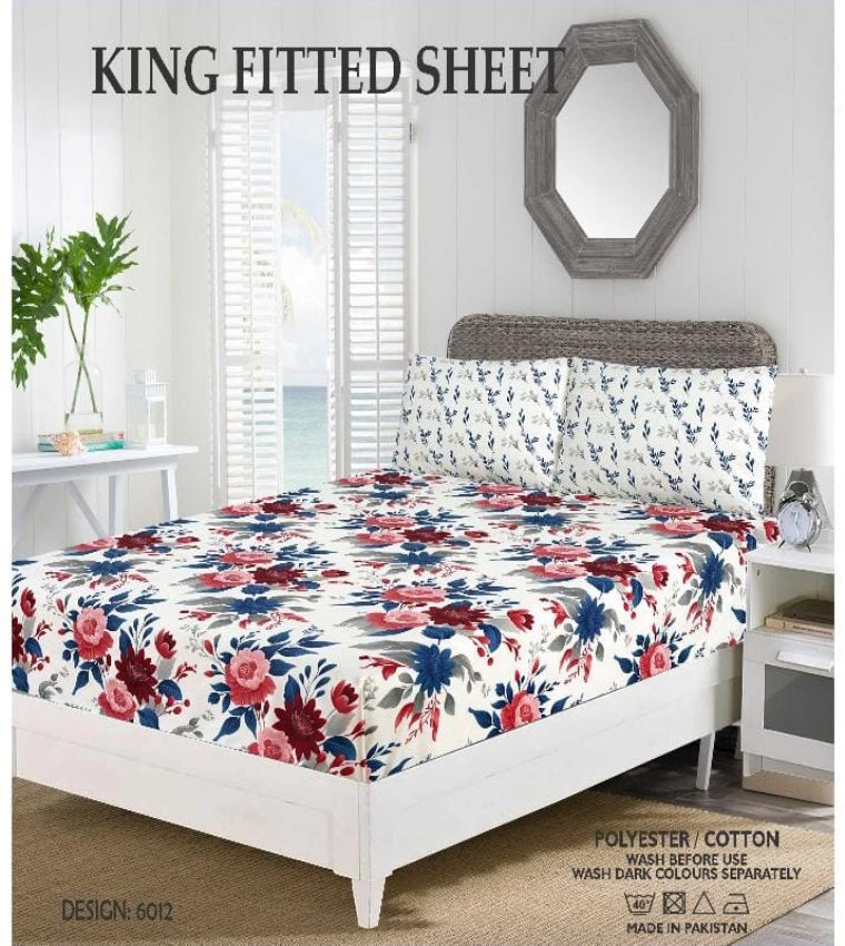 BEDSHEET KING SIZE FITTED 72 X 78+10 INCH BOX 2 PILLOWCASES SIZE 19 X 29 INCH