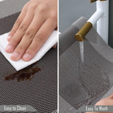 7Pcs Table Mat & Table Runner Dark Grey Color Set Heat Resistant Placemats, Stain Resistant Washable PVC Table Mats for Dining Table Woven Placemat