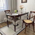 Seater Transparent PVC Embroidered Tablecloth with Lace Trim – Waterproof Table Cover for Dining, Parties & Home Decor HZ BEDDING