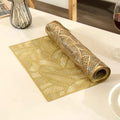 PVC Hollow Table Runner Non-slip Leaf Decorative Table Mats Placemat for Home Party Kitchen Dining Wedding Decor (180CM X 35CM) golden copper Silver HZ BEDDING