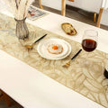 PVC Hollow Table Runner Non-slip Leaf Decorative Table Mats Placemat for Home Party Kitchen Dining Wedding Decor (180CM X 35CM) golden copper Silver HZ BEDDING