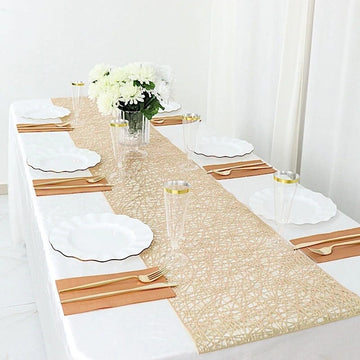 5 Feet Table Runner Non-slip Decorative PVC Table Mats Placemat Protective Heat Resistant Mats for Home Party Kitchen Dining Wedding Decor