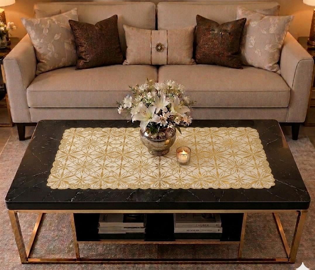 Dandelion Table Runner 16×33 Inch – Elegant  Center & Dining Table Runner  | HZ Bedding HZ BEDDING