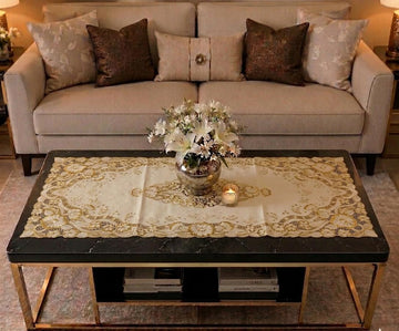 Rose Vinyl Table Runner 16×33 Inch – Elegant  Center & Dining Table Runner  | HZ Bedding