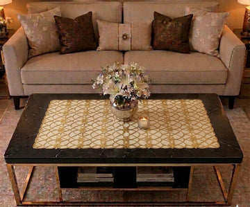Curved Lattice Table Runner 16×33 Inch – Elegant  Center & Dining Table Runner  | HZ Bedding