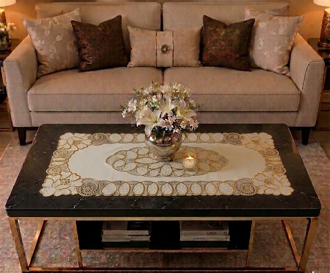 Intricate  Table Runner 16×33 Inch – Elegant  Center & Dining Table | HZ Bedding HZ BEDDING