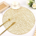 2/4/6/8 Set Evevda Gold Round Placemats for Dining Table Non Slip Easy Clean HZ BEDDING