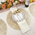 2/4/6/8 Set Evevda Gold Round Placemats for Dining Table Non Slip Easy Clean HZ BEDDING