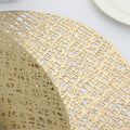 2/4/6/8 Set Evevda Gold Round Placemats for Dining Table Non Slip Easy Clean HZ BEDDING