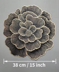 2/4/6/8 Set Black Gold Round  Pressed Vinyl Metallic Flower Table Mats HZ BEDDING