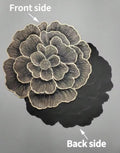 2/4/6/8 Set Black Gold Round  Pressed Vinyl Metallic Flower Table Mats HZ BEDDING
