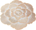 2/4/6/8 Set Copper Round  Pressed Vinyl Metallic Flower Table Mats HZ BEDDING