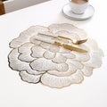 2/4/6/8 Set Golden Peony Flower Round Table Mats HZ BEDDING
