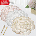 2/4/6/8 Set Golden Peony Flower Round Table Mats HZ BEDDING