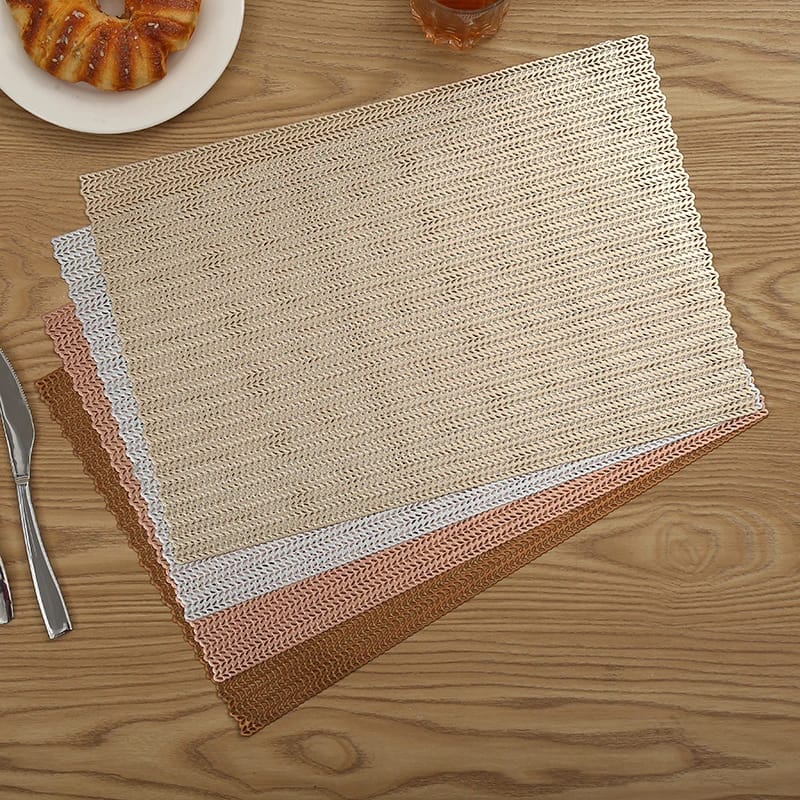 2/4/6/8 Modern Golden Field  Table Mat Vinyl HZ BEDDING