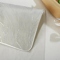 2/4/6/8 Set Feather Leaf Silver Rectangle Vinyl Table Mats & Runner HZ BEDDING