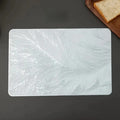 2/4/6/8 Set Feather Leaf Silver Rectangle Vinyl Table Mats & Runner HZ BEDDING