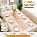 2/4/6/8 Set Feather Copper Round Vinyl Table Mats & Runner HZ BEDDING