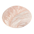 2/4/6/8 Set Feather Copper Round Vinyl Table Mats & Runner HZ BEDDING