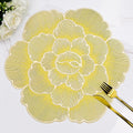 2/4/6/8 Set Foral Embossed Golden Vinyl Metallic Flower Table Mats HZ BEDDING