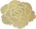2/4/6/8 Set Foral Embossed Golden Vinyl Metallic Flower Table Mats HZ BEDDING