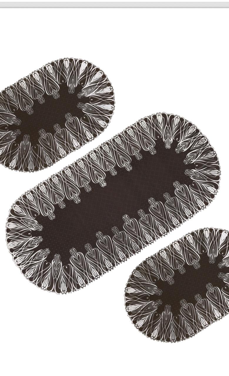 3pcs center table dressing table and side Table Mat Brown HZ BEDDING