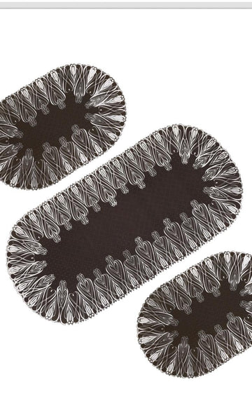 3pcs center table dressing table and side Table Mat Brown HZ BEDDING