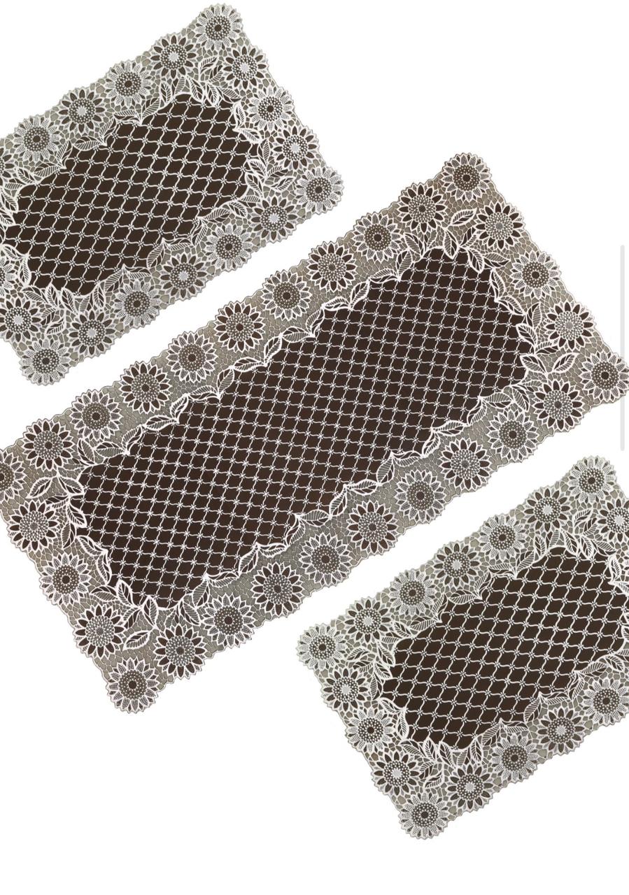 3pcs center table dressing table and side Table Mat Brown HZ BEDDING