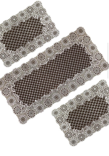 3pcs center table dressing table and side Table Mat Brown HZ BEDDING
