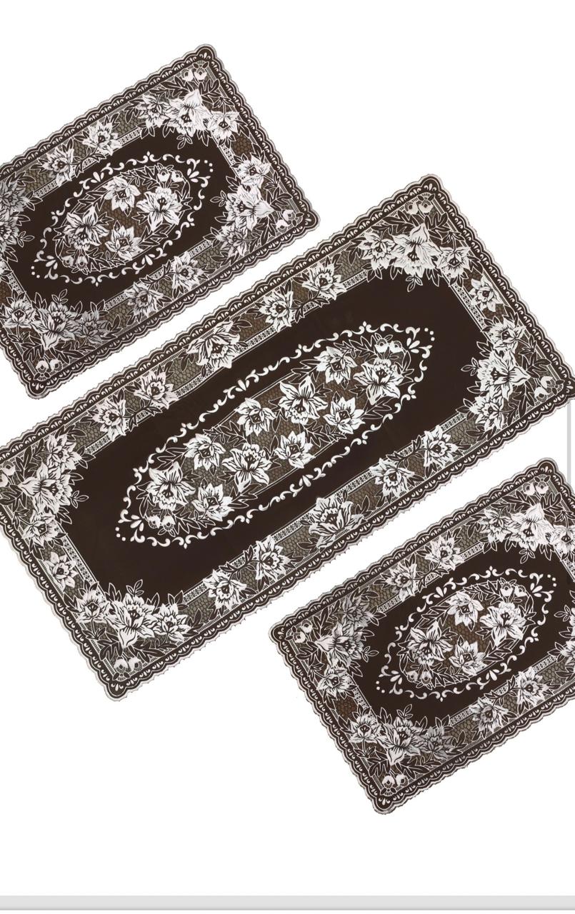 3pcs center table dressing table and side Table Mat Brown HZ BEDDING