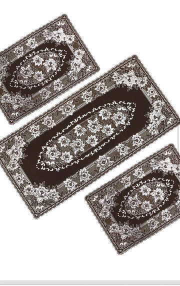 3pcs center table dressing table and side Table Mat Brown HZ BEDDING