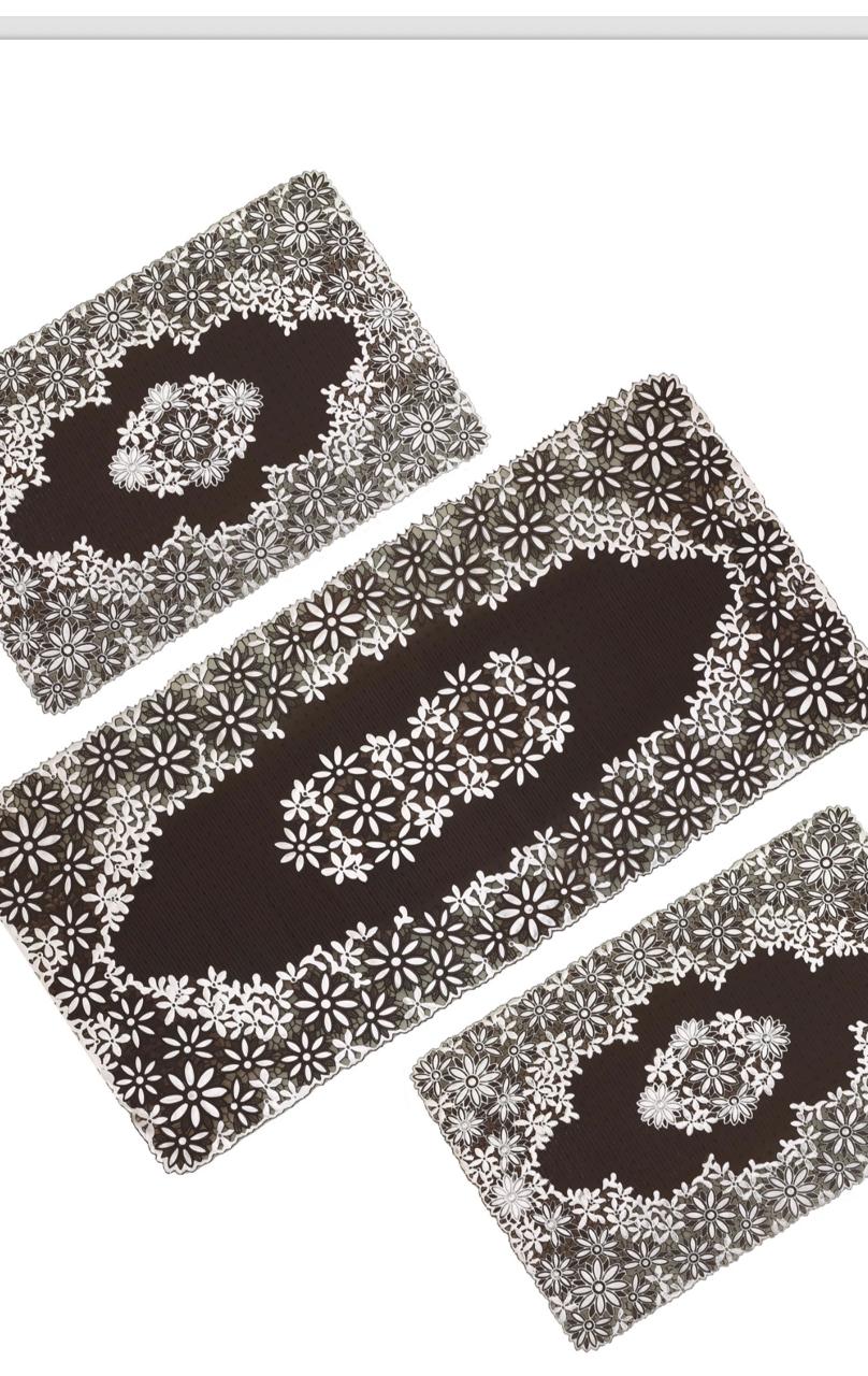 3pcs center table dressing table and side Table Mat Brown HZ BEDDING