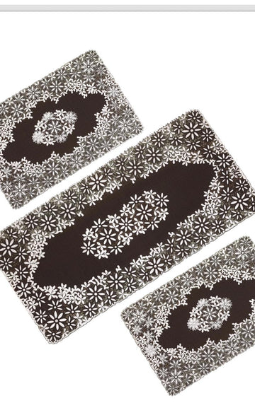 3pcs center table dressing table and side Table Mat Brown HZ BEDDING