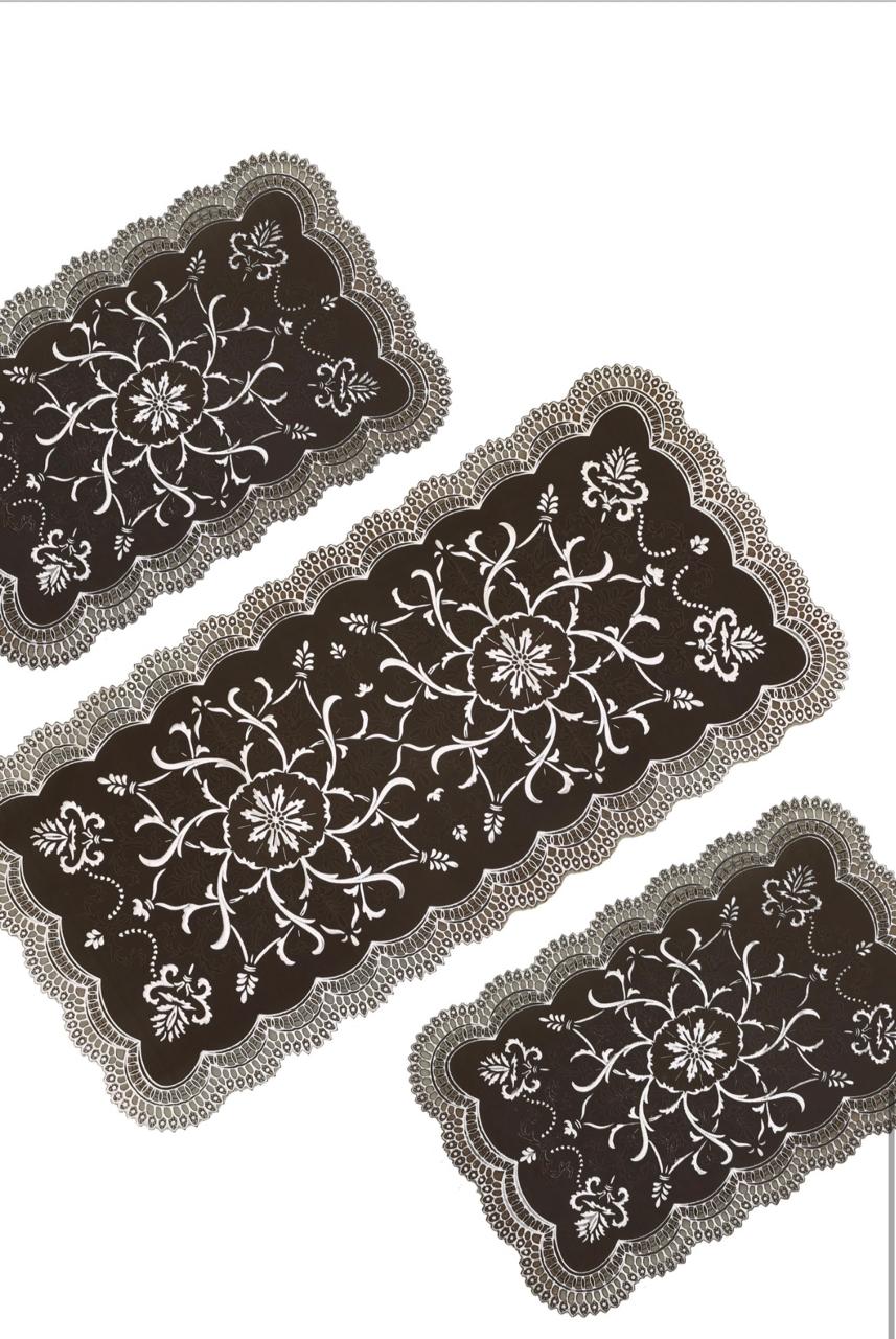 3pcs center table dressing table and side Table Mat Brown HZ BEDDING