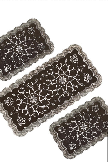 3pcs center table dressing table and side Table Mat Brown HZ BEDDING