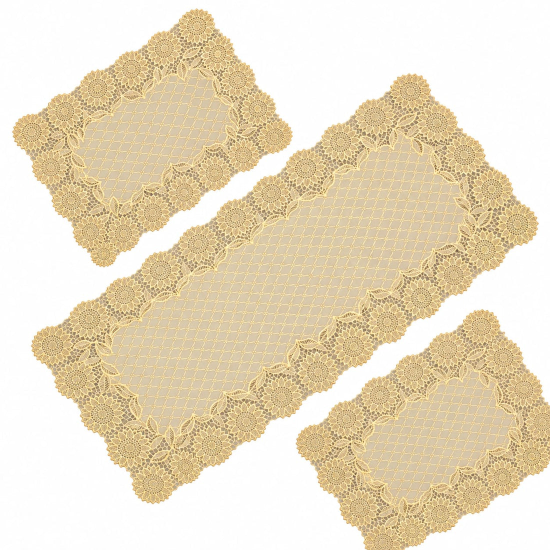 3Pc New Golden Table Mat Set, Dressing table and Side Table HZ BEDDING
