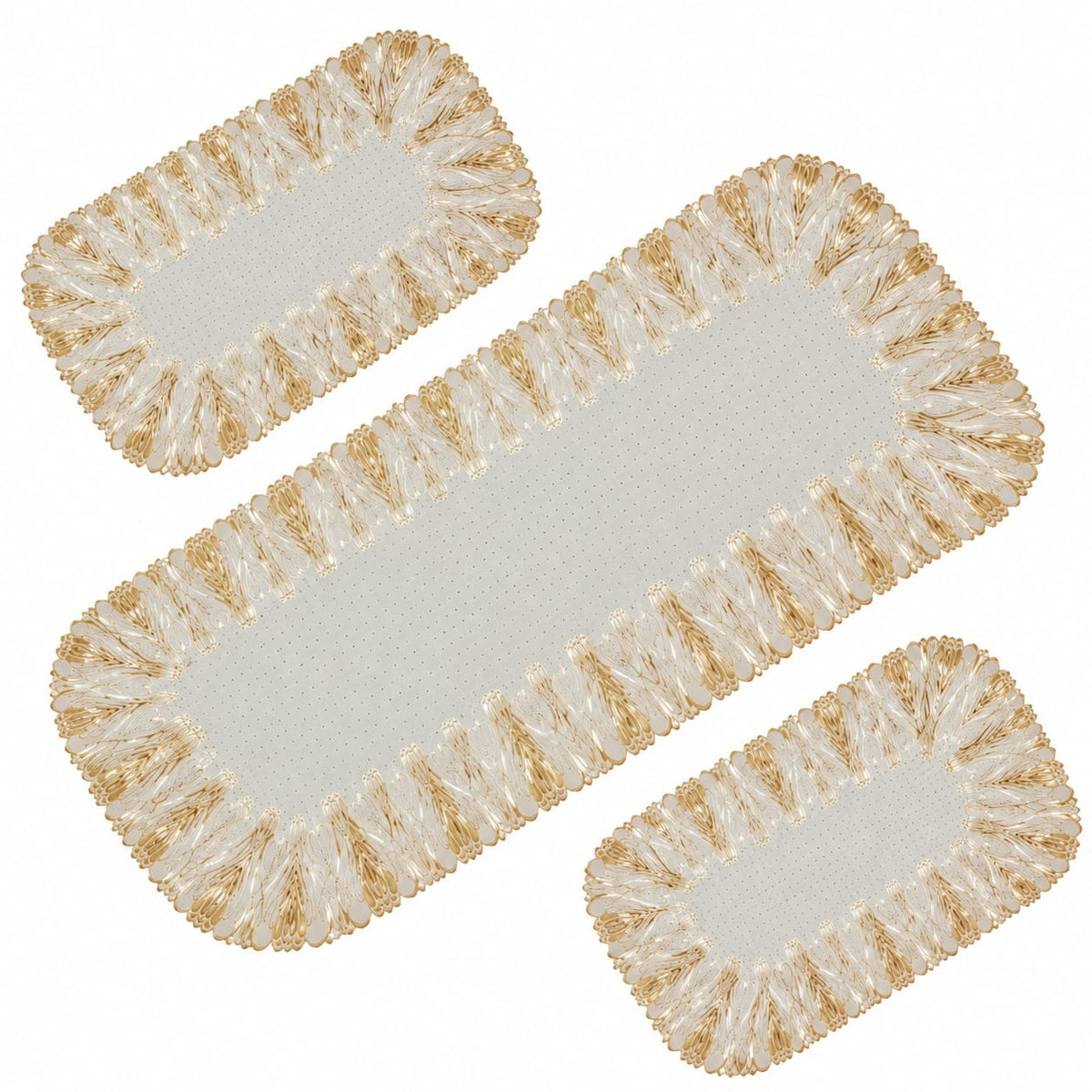 3Piece New Golden Table Mat Set, Dressing table and Side Table HZ BEDDING