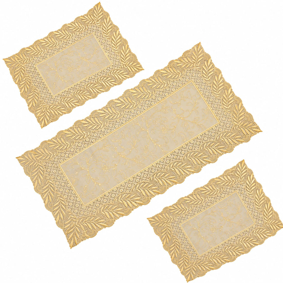 3Piece New Golden Table Mat Set, Dressing table and Side Table HZ BEDDING