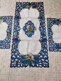 3 Piece Embroidered Table Mat Set – 2 Table Mats + 1 Runner | Elegant Floral Design HZ BEDDING