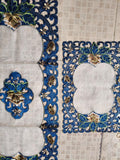 3 Piece Embroidered Table Mat Set – 2 Table Mats + 1 Runner | Elegant Floral Design HZ BEDDING